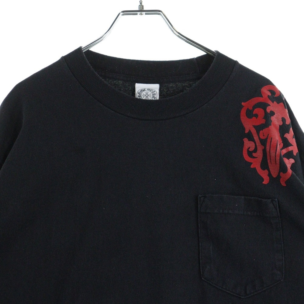 CHROME HEARTS(クロムハーツ) OLD CH L/S アームプリント バックセメタリー 長袖Tシャツ ブラック