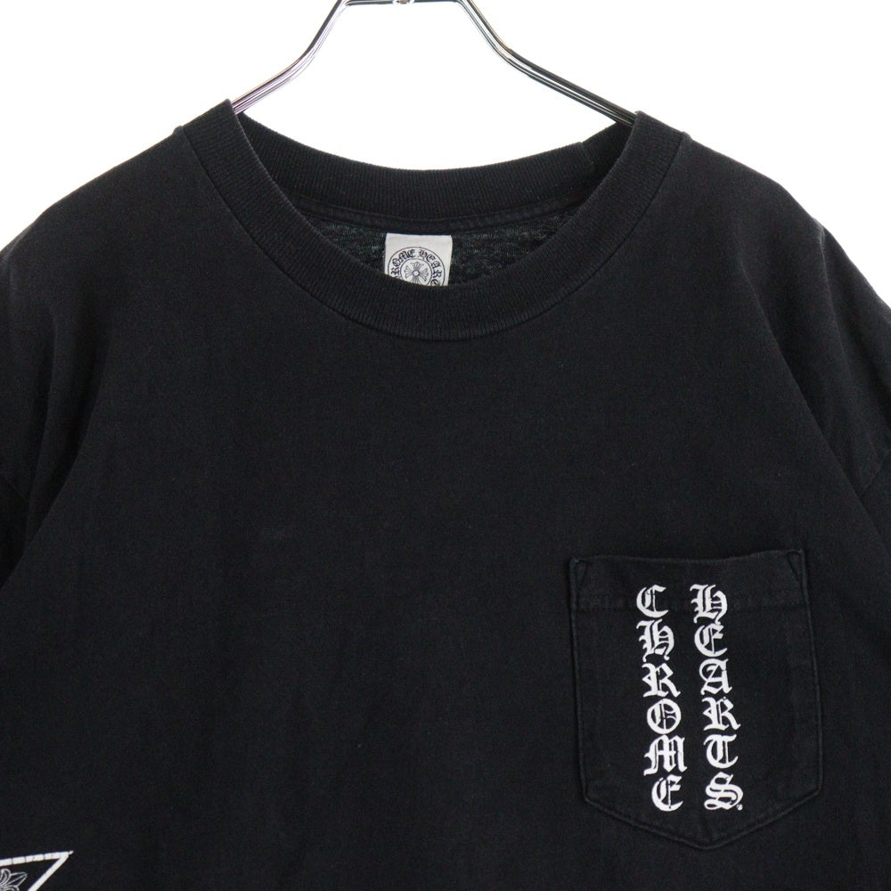 CHROME HEARTS(クロムハーツ) OLD CH T-SHRT オールド サイドスター ラベルクラックプリント 半袖Tシャツ カットソー ブラック