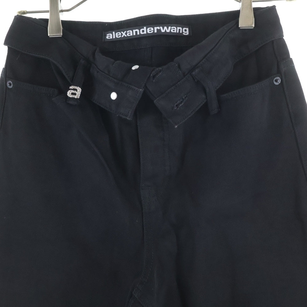 ALEXANDER WANG(アレキサンダーワン) Denim Pants ロゴチャーム ストレートデニムパンツ ブラック