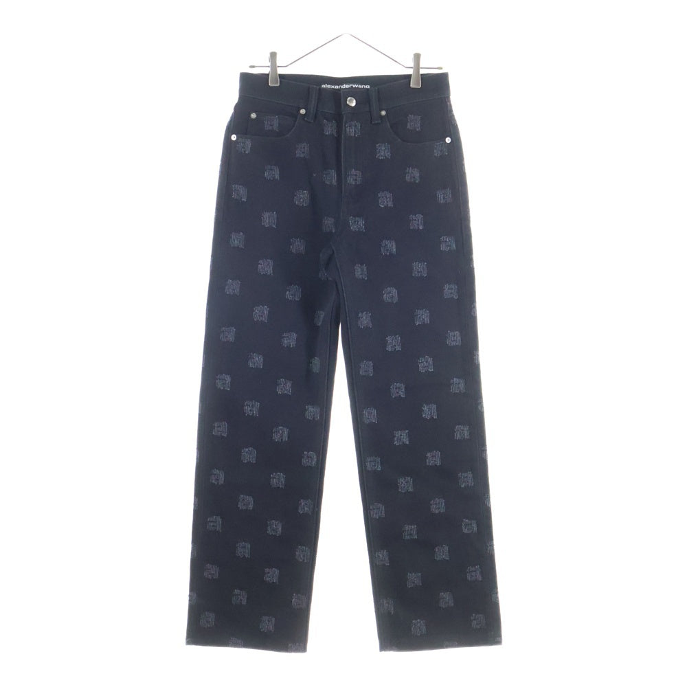 ALEXANDER WANG(アレキサンダーワン) Denim Pants 総柄 ストレートデニムパンツ ブラック