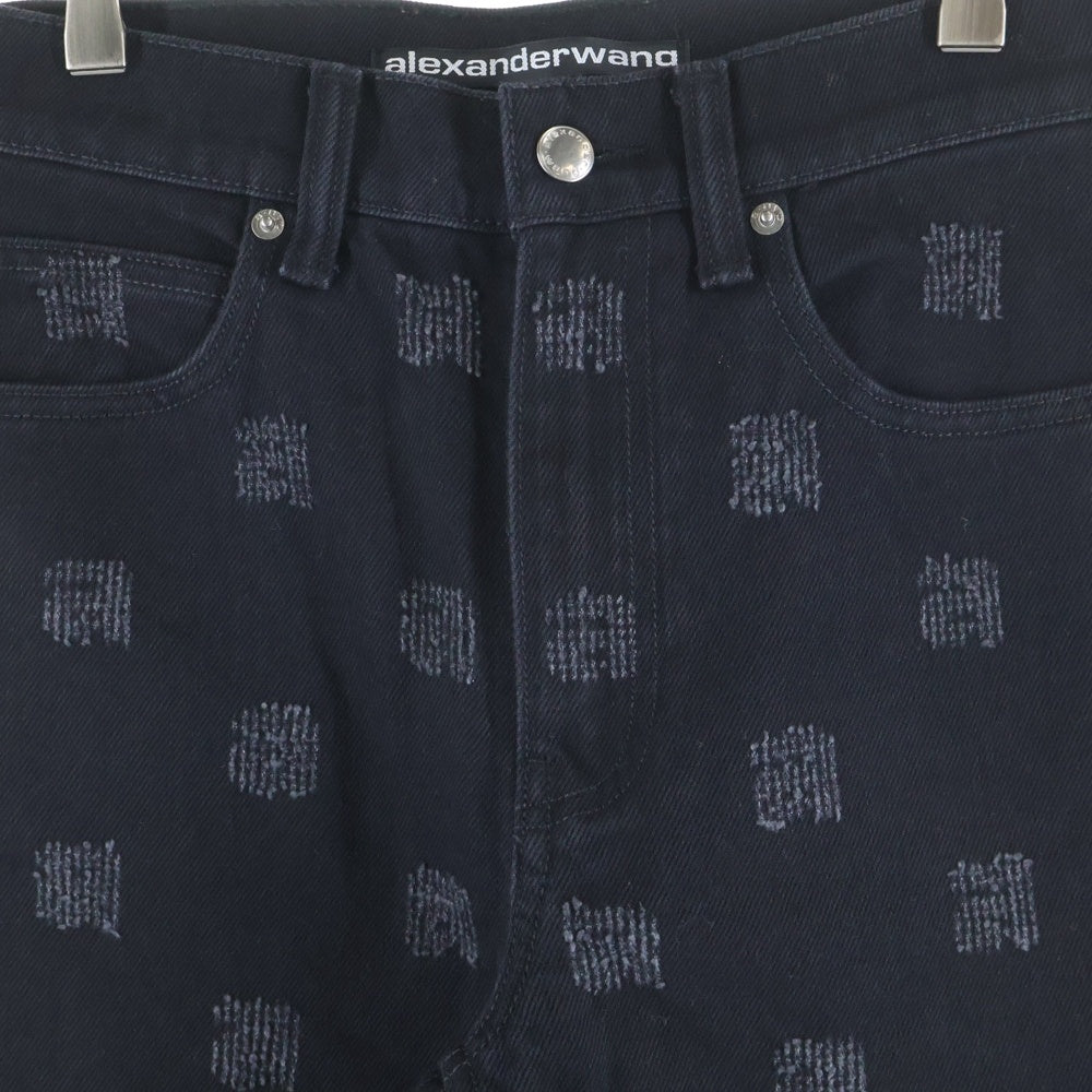 ALEXANDER WANG(アレキサンダーワン) Denim Pants 総柄 ストレートデニムパンツ ブラック