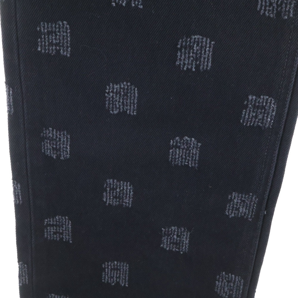 ALEXANDER WANG(アレキサンダーワン) Denim Pants 総柄 ストレートデニムパンツ ブラック