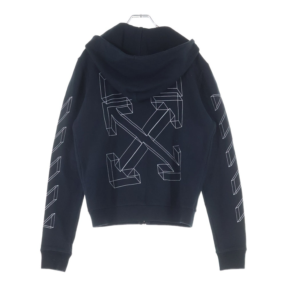 OFF-WHITE(オフホワイト) 18AW 3D Diag Zip Up Hoodie ジップアップスウェットパーカー フーディー ブラック OMBB033E18192002