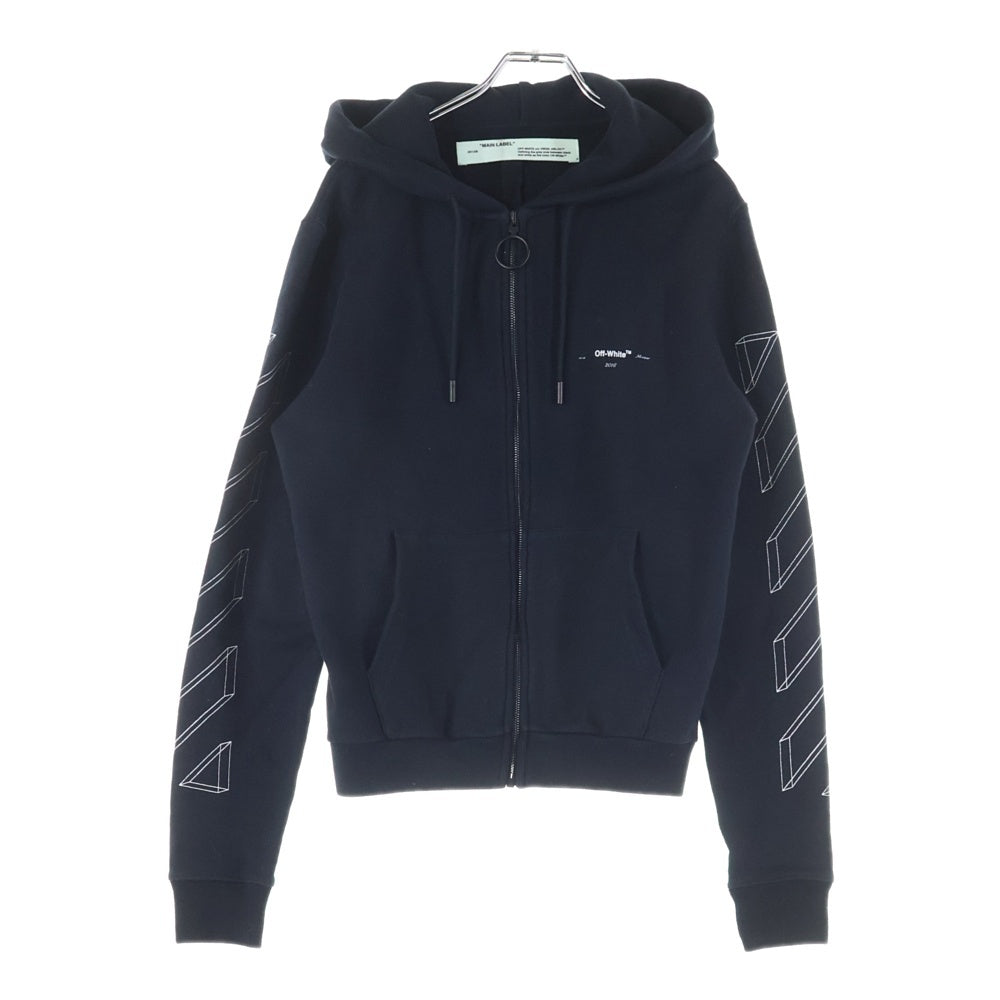OFF-WHITE(オフホワイト) 18AW 3D Diag Zip Up Hoodie ジップアップスウェットパーカー フーディー ブラック OMBB033E18192002