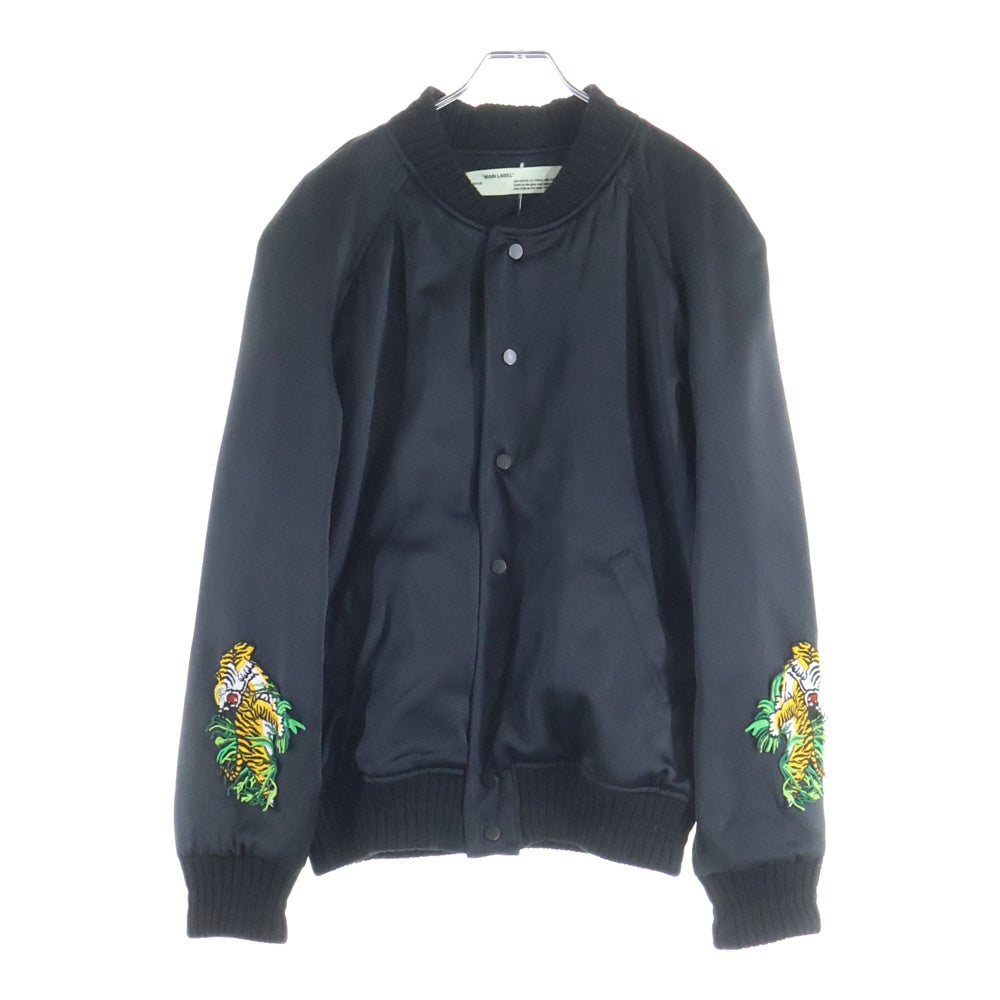 OFF-WHITE(オフホワイト) 17SS Souvenir Bomber Jacket ロゴ刺繍 スーベニアボンバージャケット ブラック
