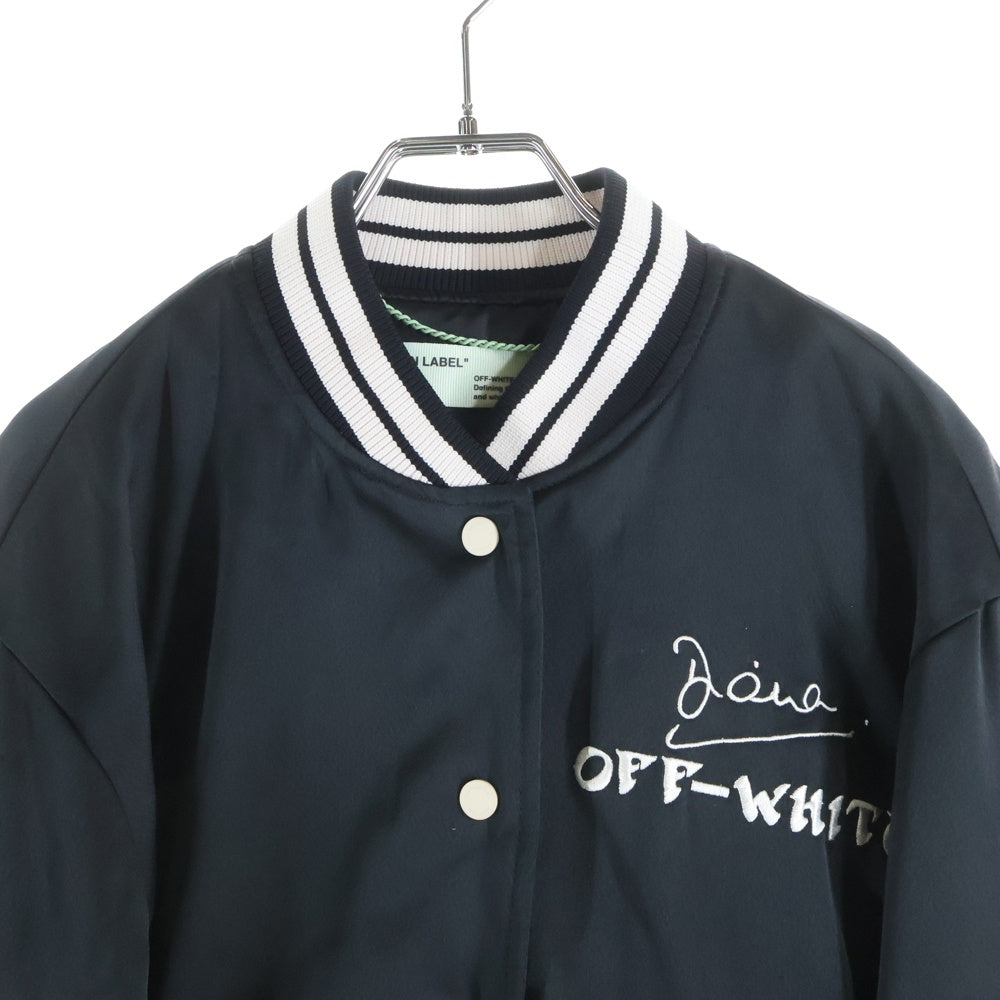 OFF-WHITE(オフホワイト) 18SS Varsity Bomber Jacket ロゴ刺繍 ボンバージャケット スタジャン ブラック OWEA034R18748023