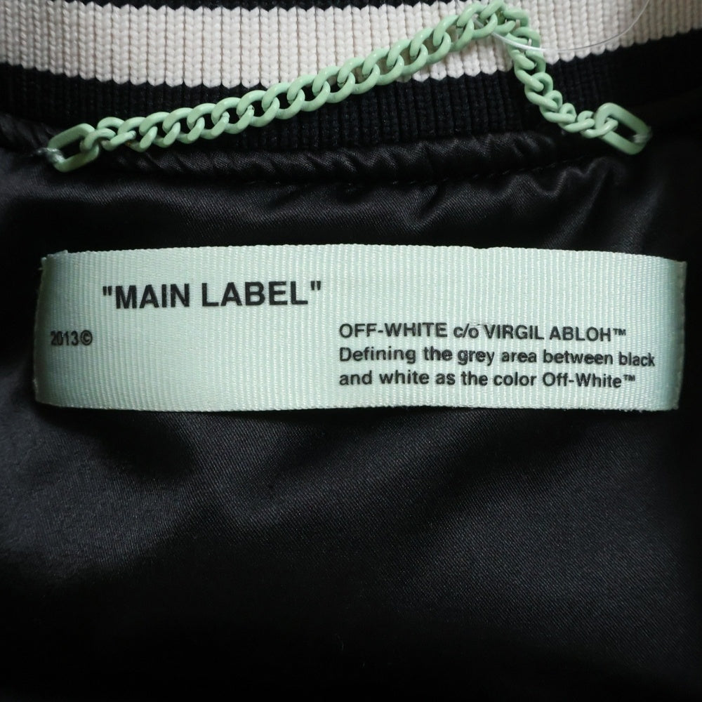 OFF-WHITE(オフホワイト) 18SS Varsity Bomber Jacket ロゴ刺繍 ボンバージャケット スタジャン ブラック OWEA034R18748023