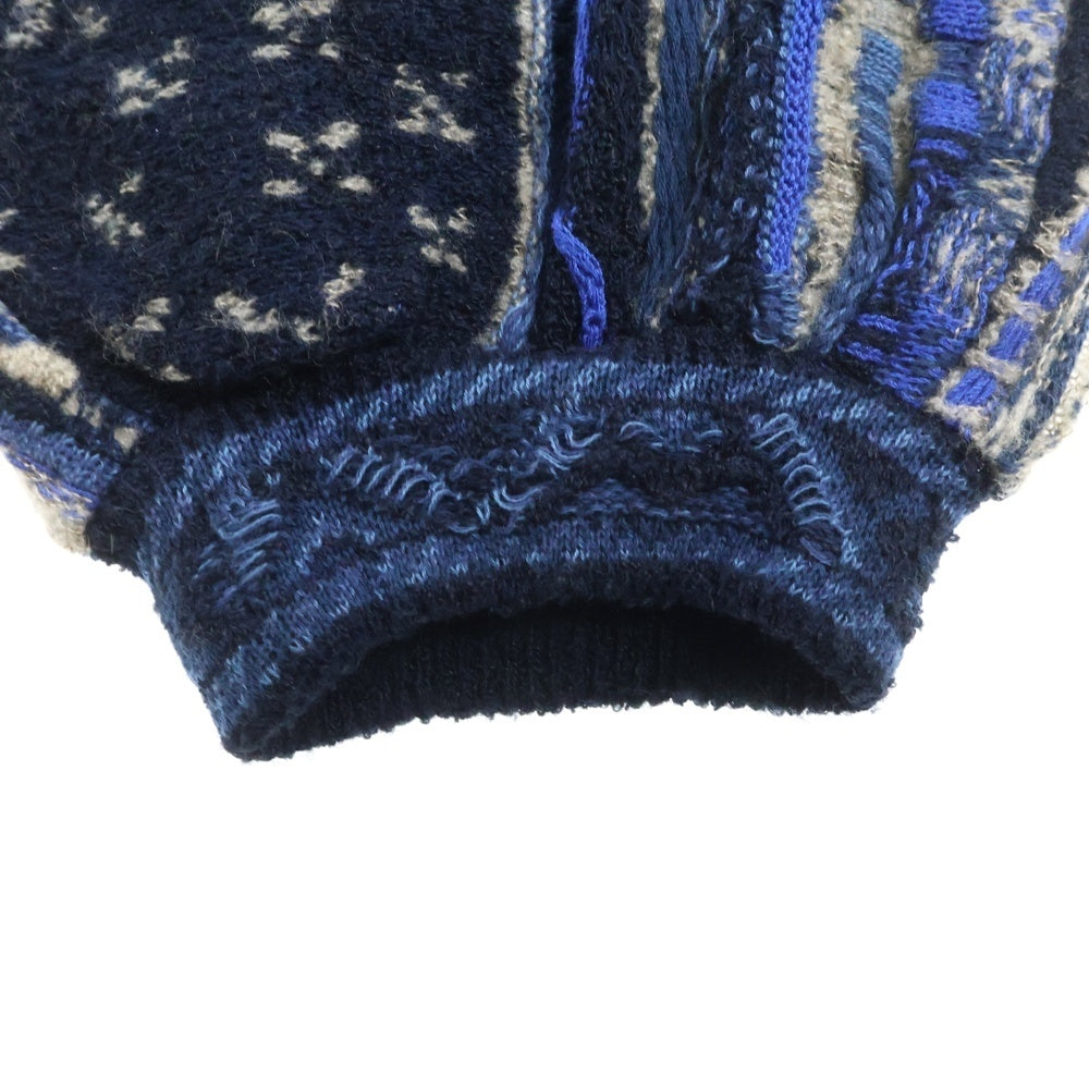 KAPITAL(キャピタル) 7F Boro Gauvy ニットパンツ ブルー EK-798