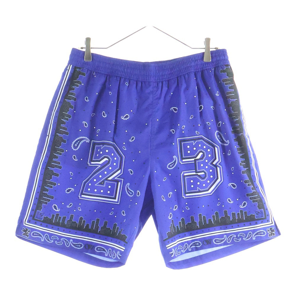 OFF-WHITE(オフホワイト) 24SS Bandana Shorts バンダナ 総柄ショーツ ハーフパンツ ブルー OMFD008S24FAB002