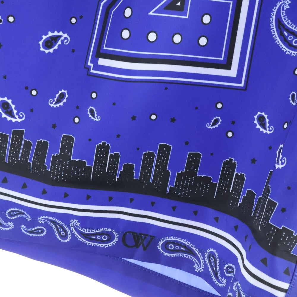 OFF-WHITE(オフホワイト) 24SS Bandana Shorts バンダナ 総柄ショーツ ハーフパンツ ブルー OMFD008S24FAB002