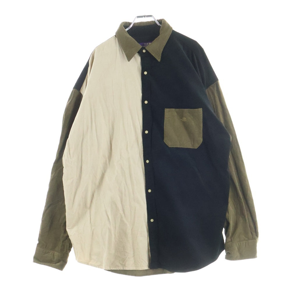 THE NORTH FACE PURPLE LABEL(ノースフェイスパープルレーベル) Organic Cotton Corduroy Big Shirt オーガニックコットン コーデュロイ ビッグ 長袖シャツ ブラック/カーキ NT3075N