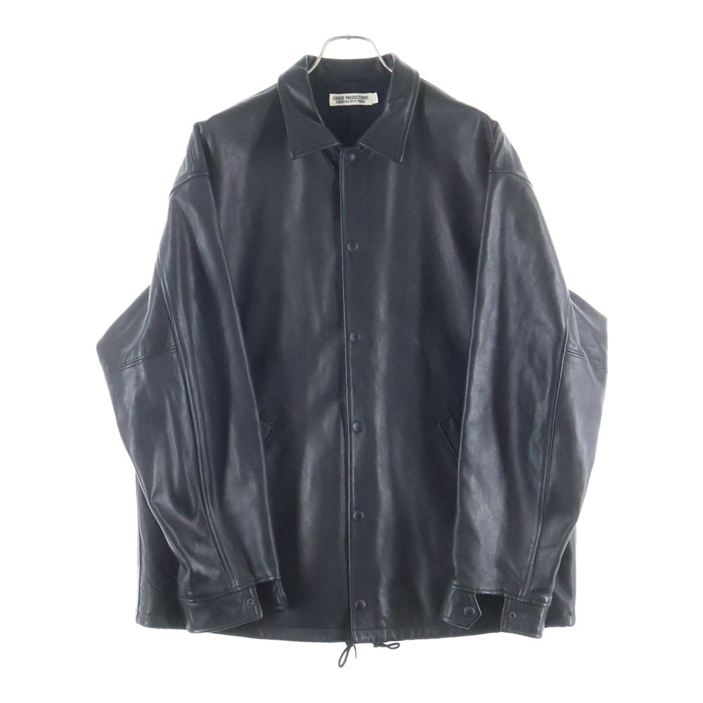 COOTIE PRODUCTIONS(クーティー プロダクションズ) Leather Coach Jacket レザーコーチジャケット ブラック CTE-21A209
