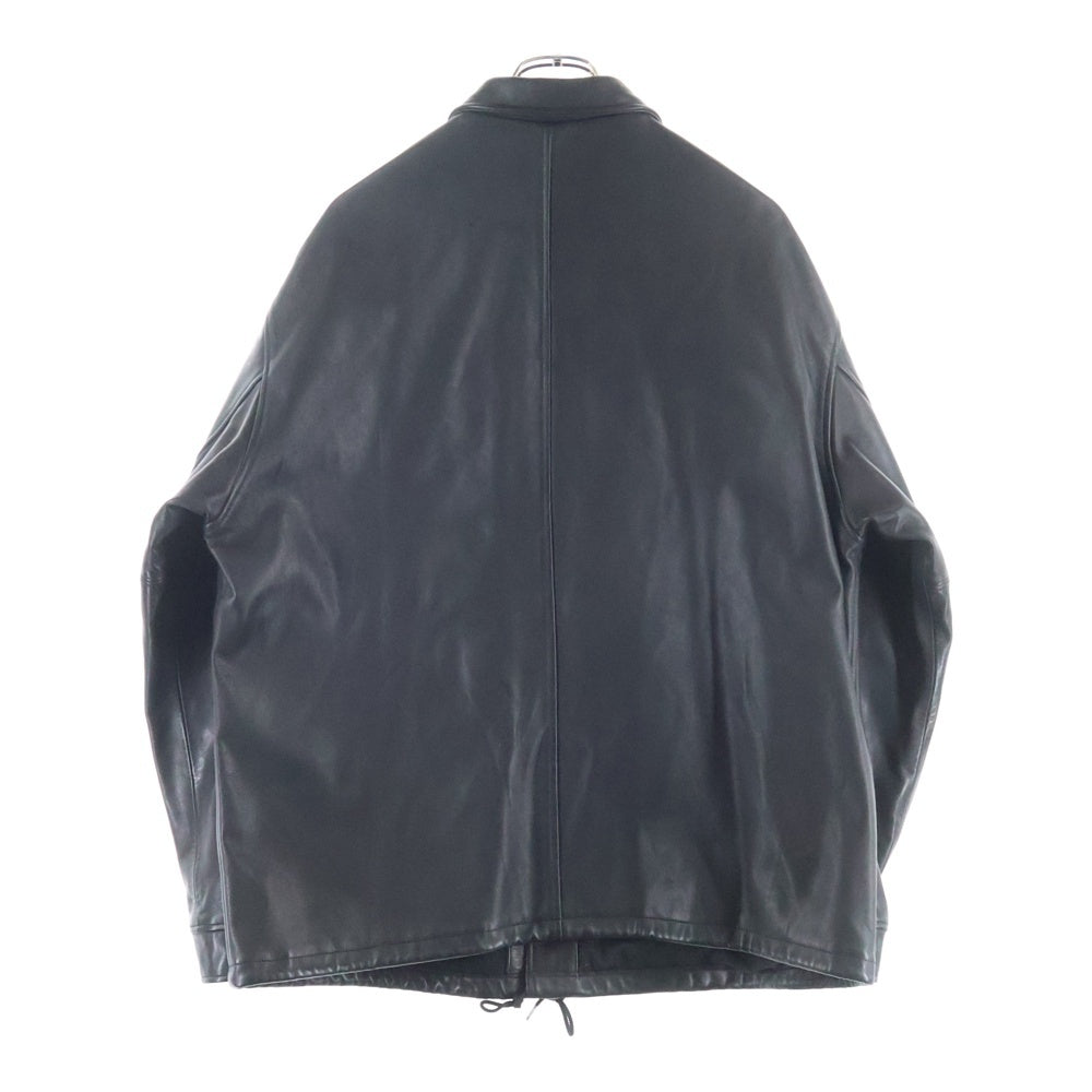 COOTIE PRODUCTIONS(クーティー プロダクションズ) Leather Coach Jacket レザーコーチジャケット ブラック CTE-21A209