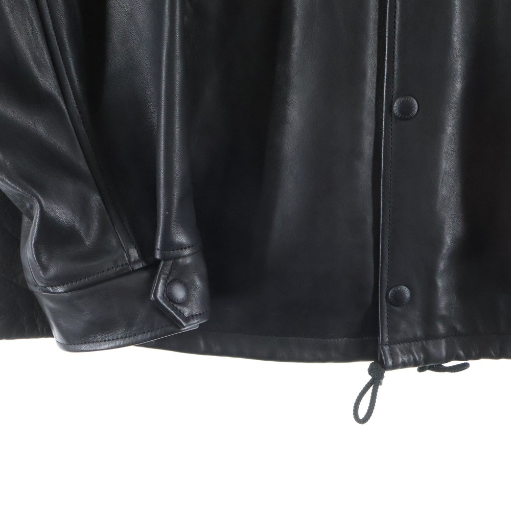 COOTIE PRODUCTIONS(クーティー プロダクションズ) Leather Coach Jacket レザーコーチジャケット ブラック CTE-21A209