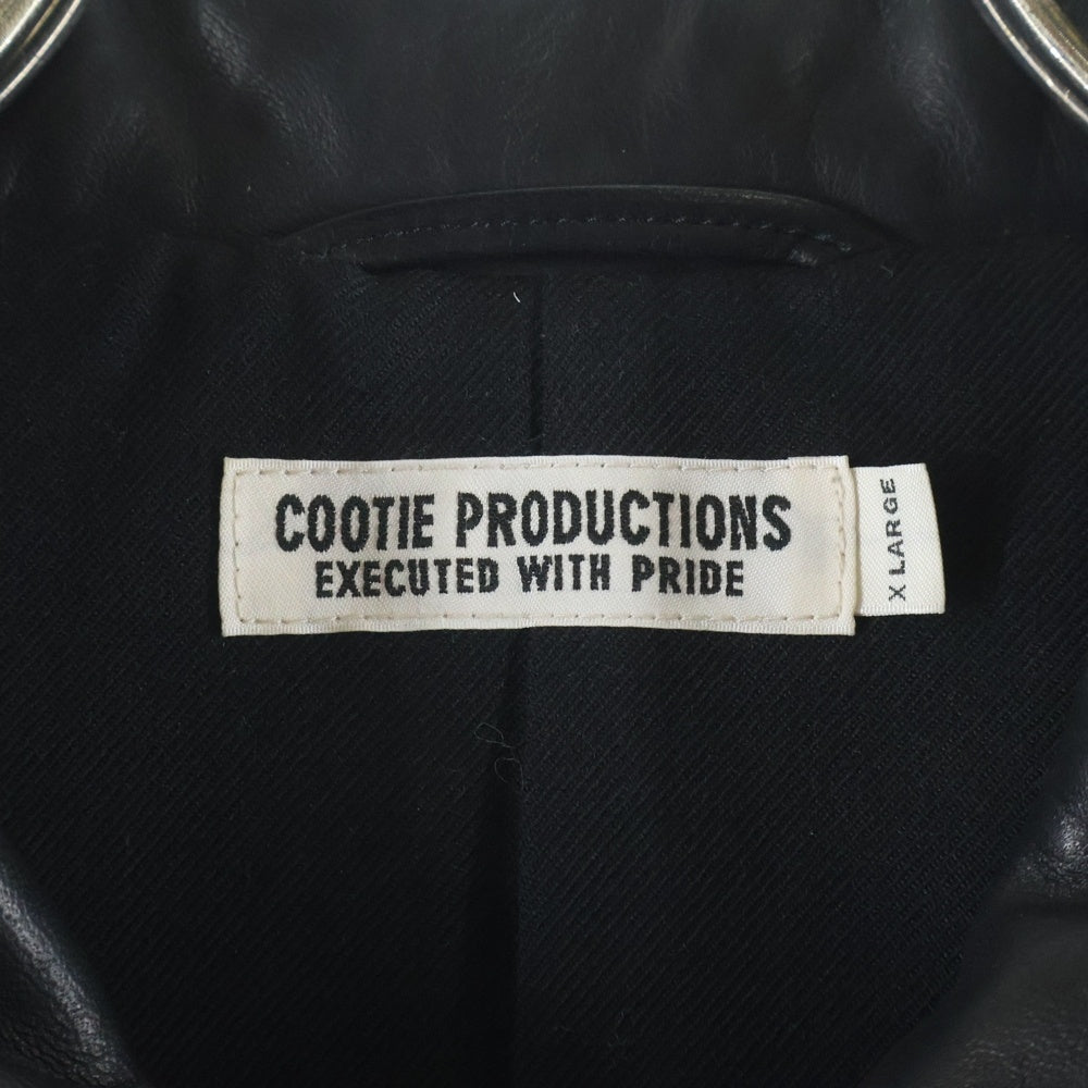 COOTIE PRODUCTIONS(クーティー プロダクションズ) Leather Coach Jacket レザーコーチジャケット ブラック CTE-21A209