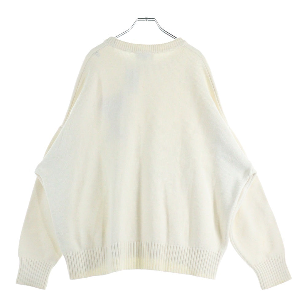 AMI Alexandre Mattiussi(アミアレクサンドルマテュッシ) Knit Sweater ハートロゴ刺繍 クルーネック ニットセーター アイボリー A20HK009.006