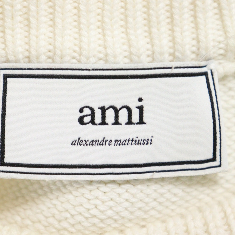 AMI Alexandre Mattiussi(アミアレクサンドルマテュッシ) Knit Sweater ハートロゴ刺繍 クルーネック ニットセーター アイボリー A20HK009.006