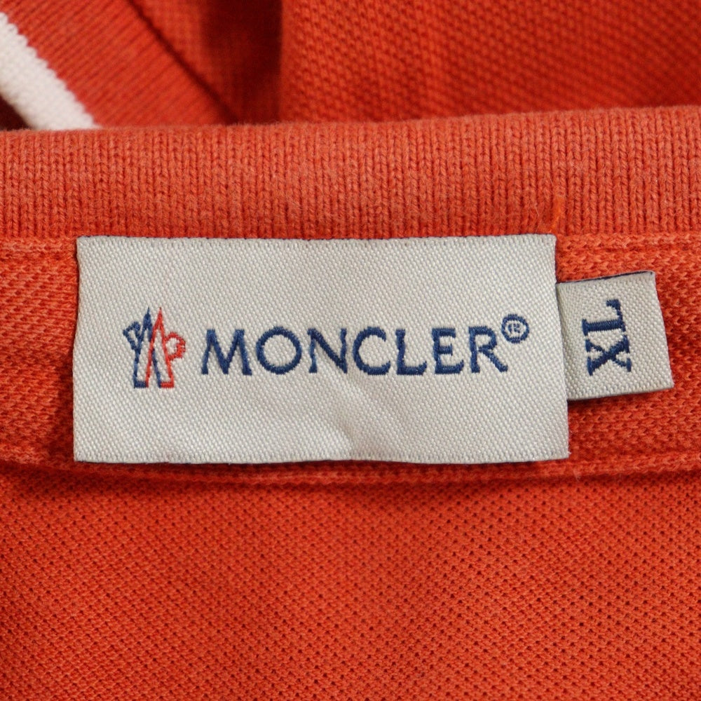 MONCLER(モンクレール) MAGLIA POLO MANICA CORTA ロゴワッペン 半袖ポロシャツ オレンジ 410918307700