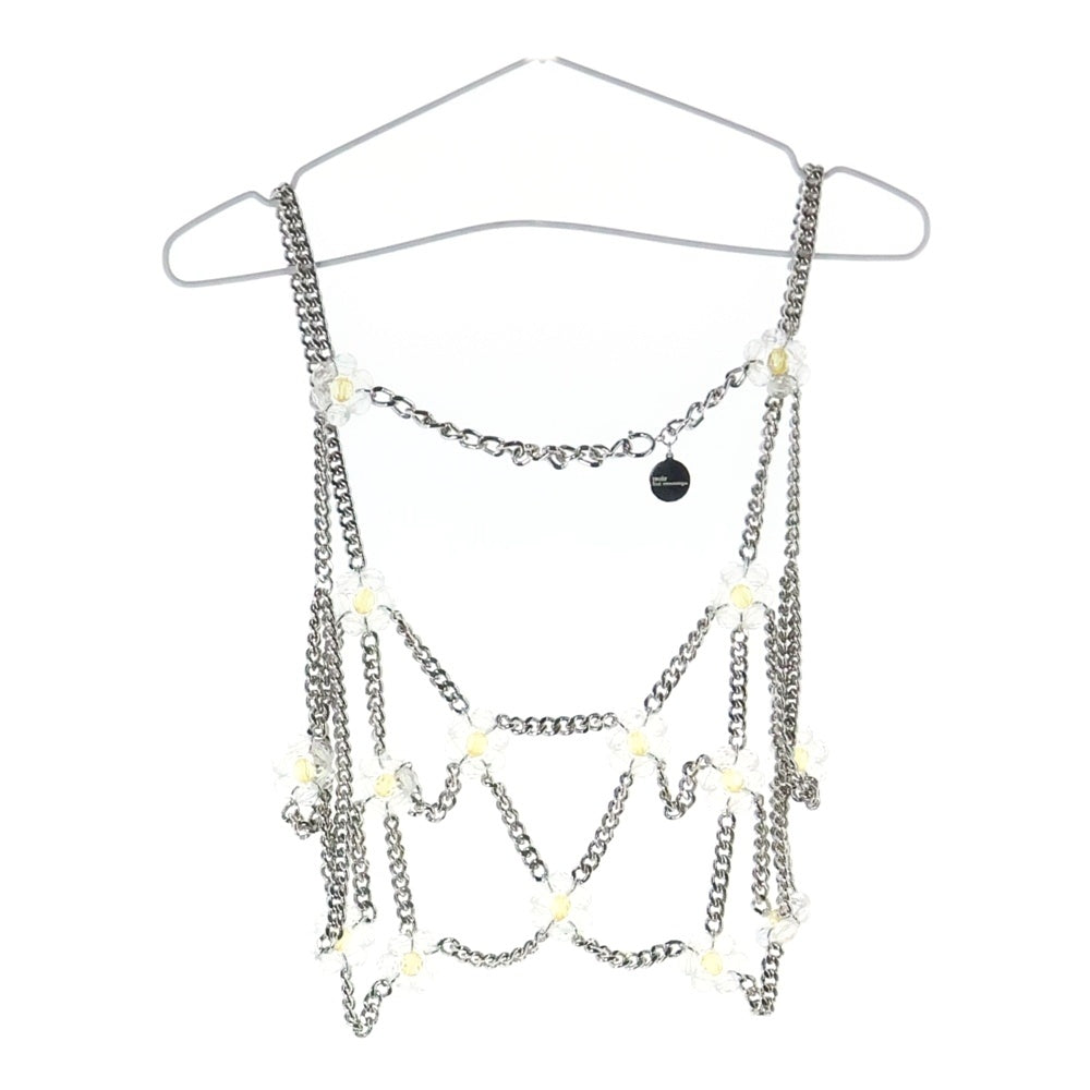 NOIR KEI NINOMIYA(ノワール ケイニノミヤ) フローラル チェーントップ ハーネスベスト レディース シルバー