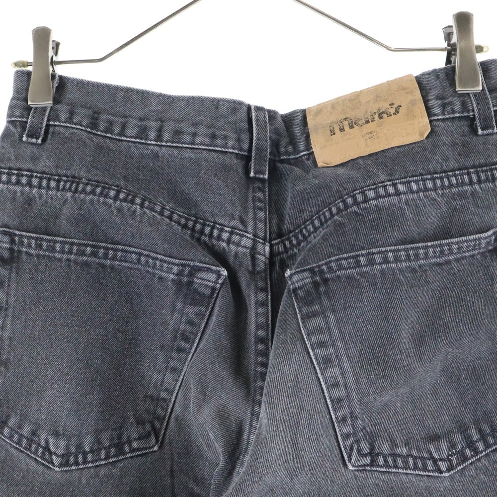 NO BRAND(ノーブランド) MARK'S マークズ ウォッシュド加工 ストレートデニムパンツ インディゴ グレー