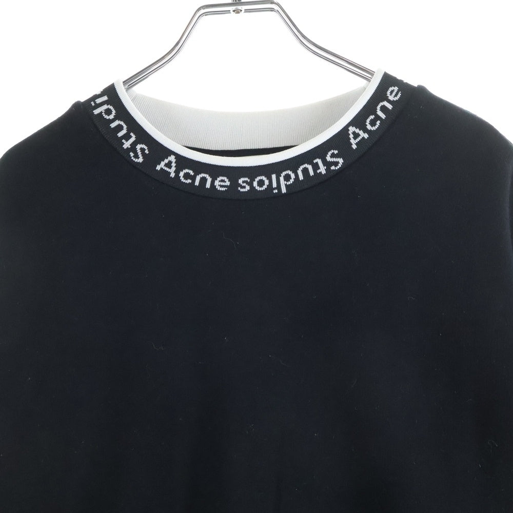 Acne Studios(アクネ ストゥディオズ) Logo Ribbed Sweatshirt ロゴリブスウェットシャツ ブラック FN-MN-SWEA000176 BI0078-