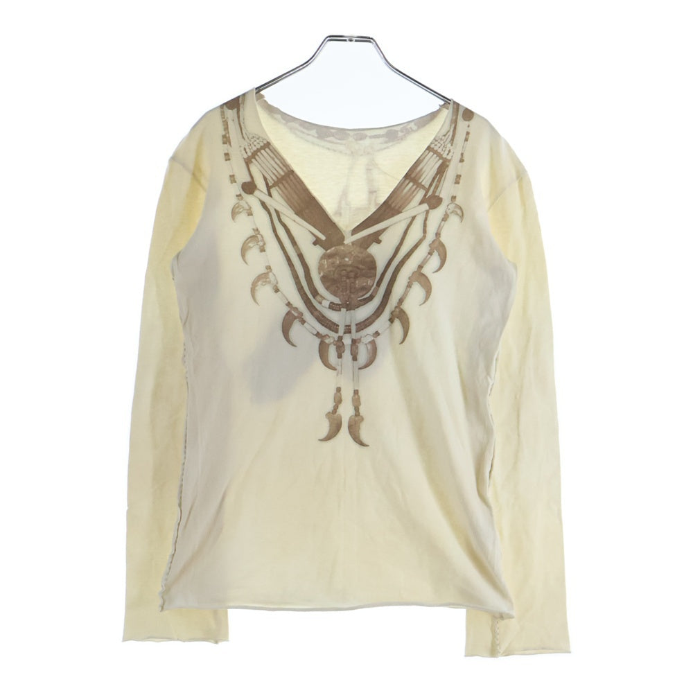 トップス if sixwasnine IF SIX WAS NINE(イフシックスワズナイン) Vネック 騙し絵 ロング