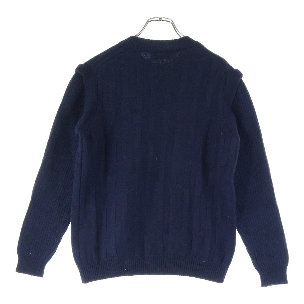 FENDI(フェンディ) Wool Knit Sweater クルーネックウールニットセーター ネイビー FZX062 AQL1