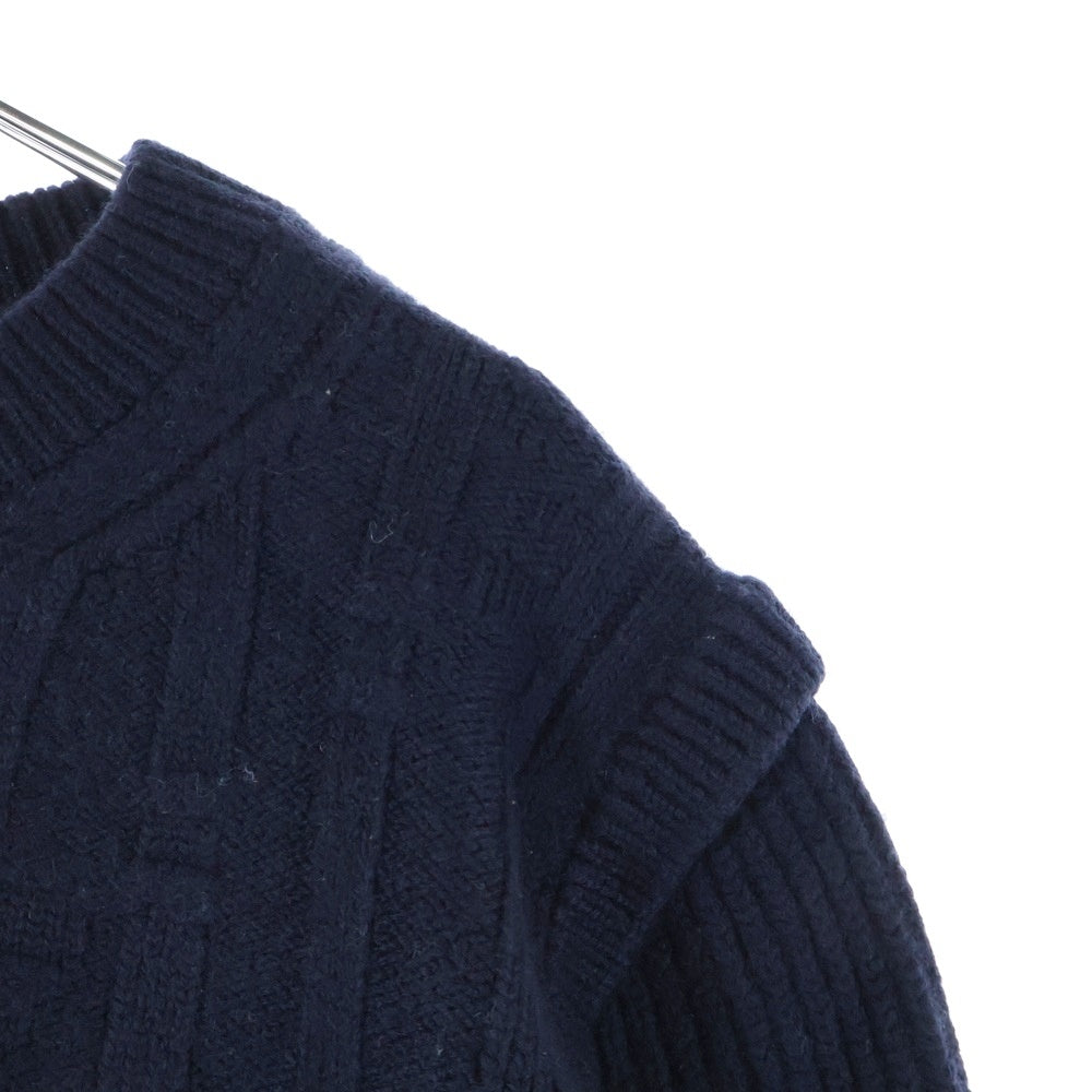 FENDI(フェンディ) Wool Knit Sweater クルーネックウールニットセーター ネイビー FZX062 AQL1