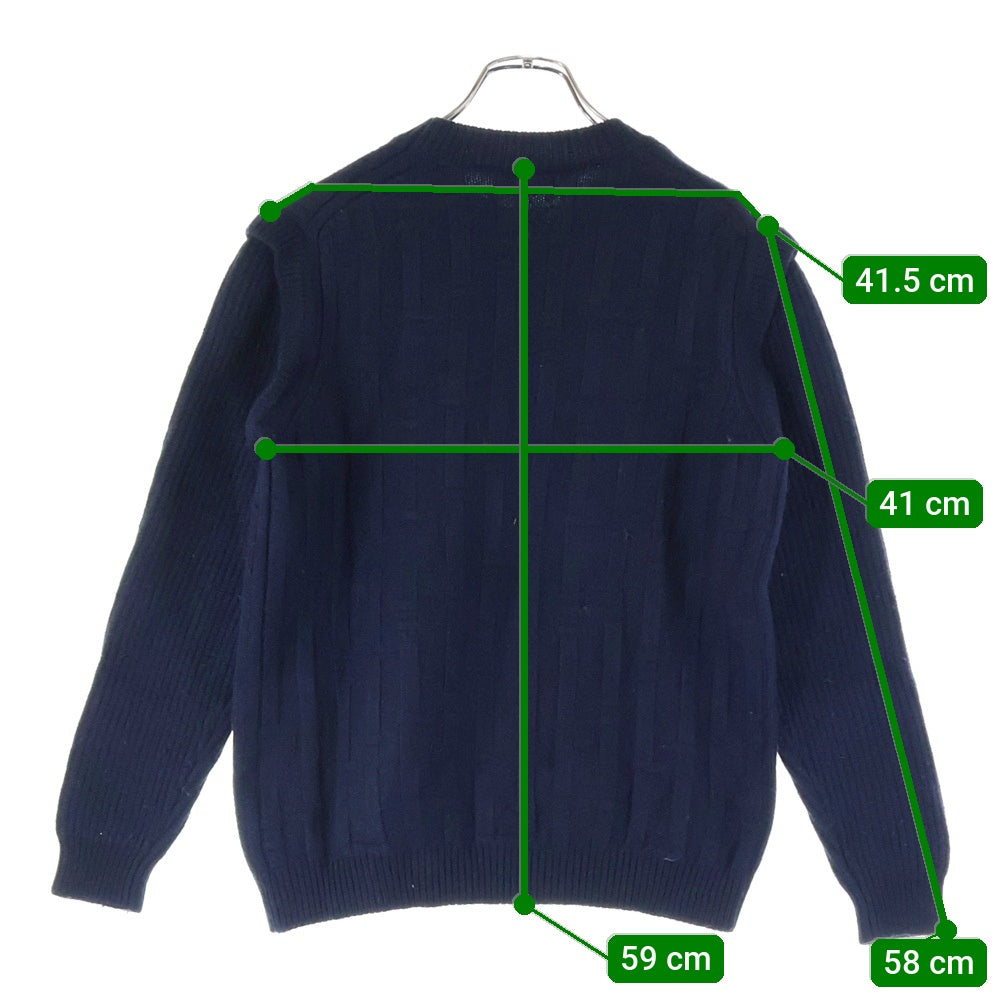 FENDI(フェンディ) Wool Knit Sweater クルーネックウールニットセーター ネイビー FZX062 AQL1