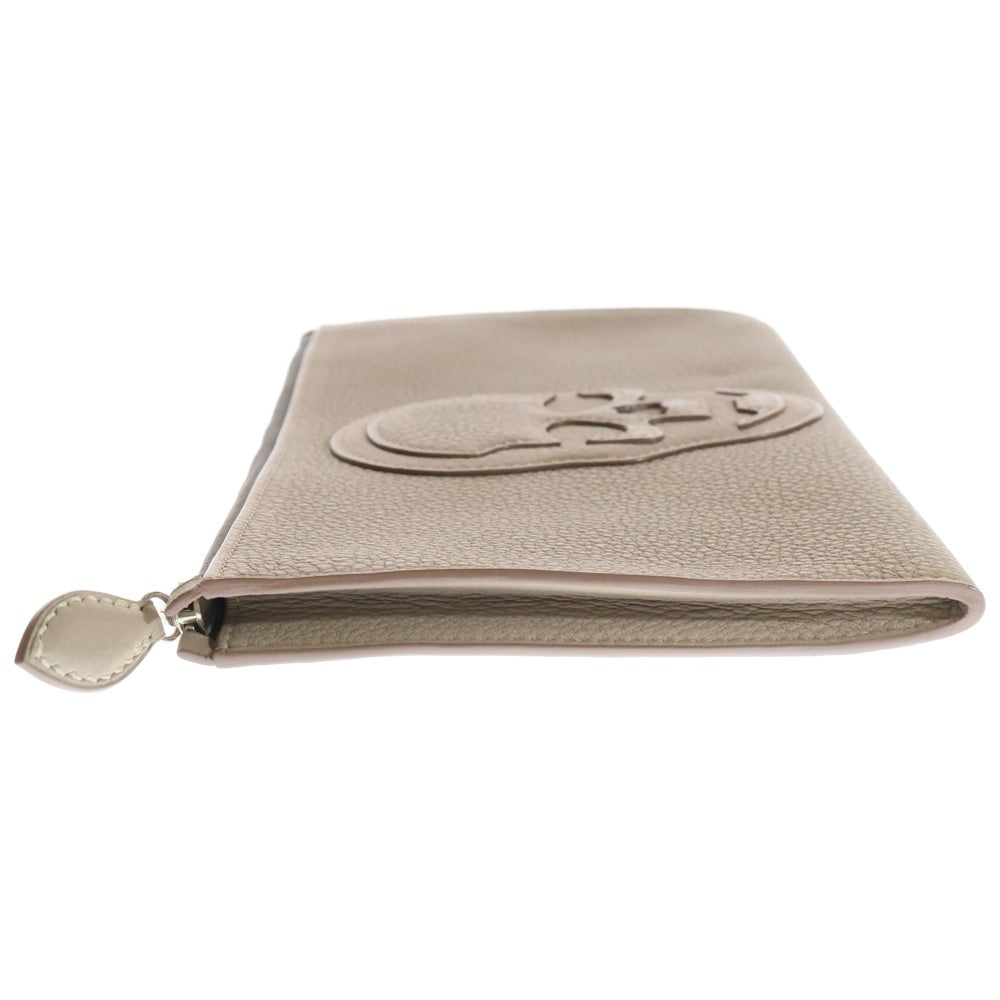 lucien pellat-finet(ルシアンペラフィネ) Skull Clutch レザー スカルクラッチバッグ ハンドバッグ セカンドバッグ ベージュ