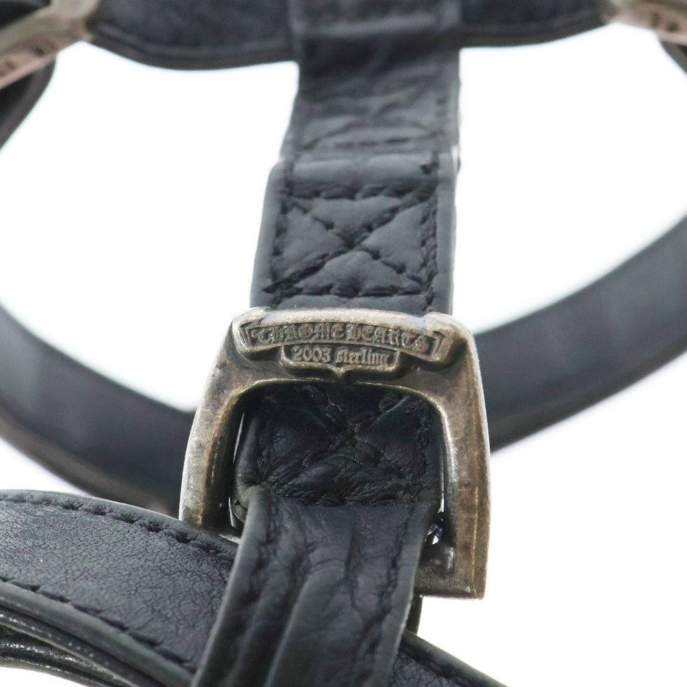 CHROME HEARTS(クロムハーツ) CH PLUS レザー ドッグハーネス 首輪 ブラック