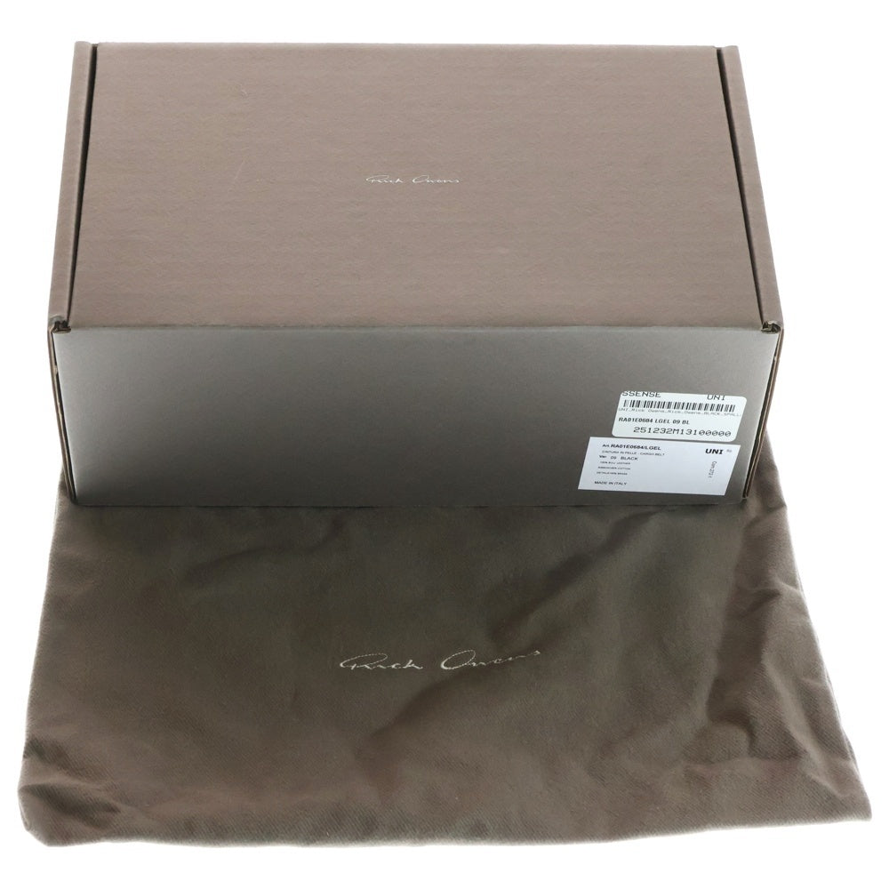 Rick Owens(リックオウエンス) 25SS Cargo Belt カーゴベルト レザーベルト コルセット ブラック RA01E0684-LGEL