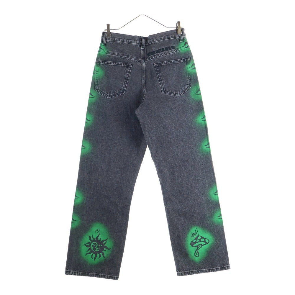 STUSSY(ステューシー) 24AW ×Dries Van Noten Hand-Stencilled Jeans ドリスヴァンノッテン ハンドステンシル ジーンズ グレー