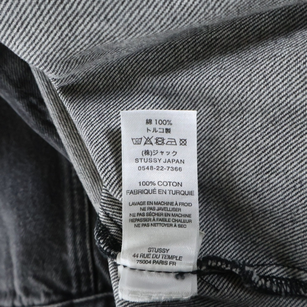 STUSSY(ステューシー) 24AW ×Dries Van Noten Hand-Stencilled Denim Jacket ドリスヴァンノッテン ハンドステンシル デニムジャケット グレー