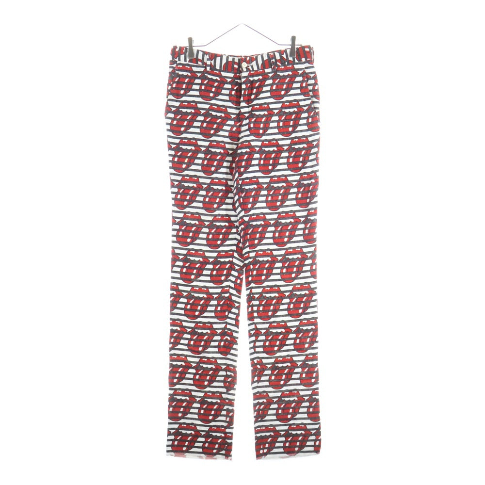 COMME des GARCONS HOMME PLUS(コムデギャルソンオムプリュス) 06SS × ローリングストーンズ 総柄セットアップ テーラードジャケット パンツ レッド PQ-J037/PQ-P029