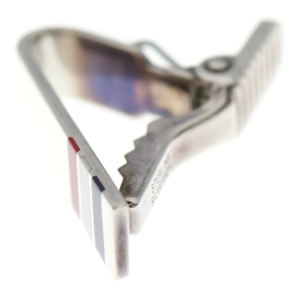 THOM BROWNE(トムブラウン) トリコロール ネクタイピン タイバー シルバー