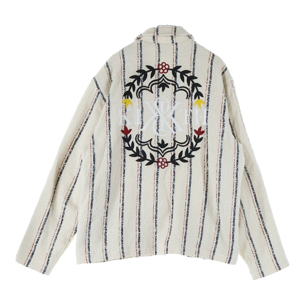 KITH(キス) ロアンヌブークレ パイル地 オーバーサイズ長袖シャツ アイボリー