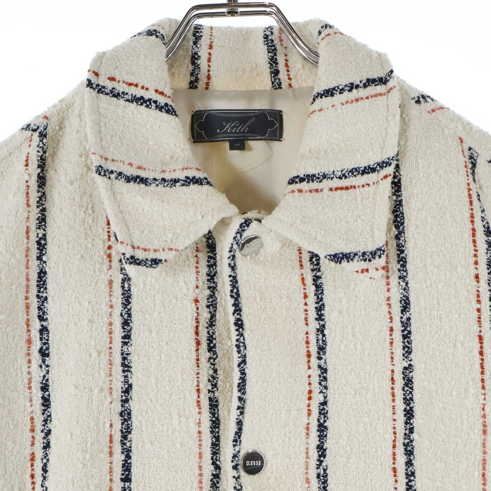 KITH(キス) ロアンヌブークレ パイル地 オーバーサイズ長袖シャツ アイボリー