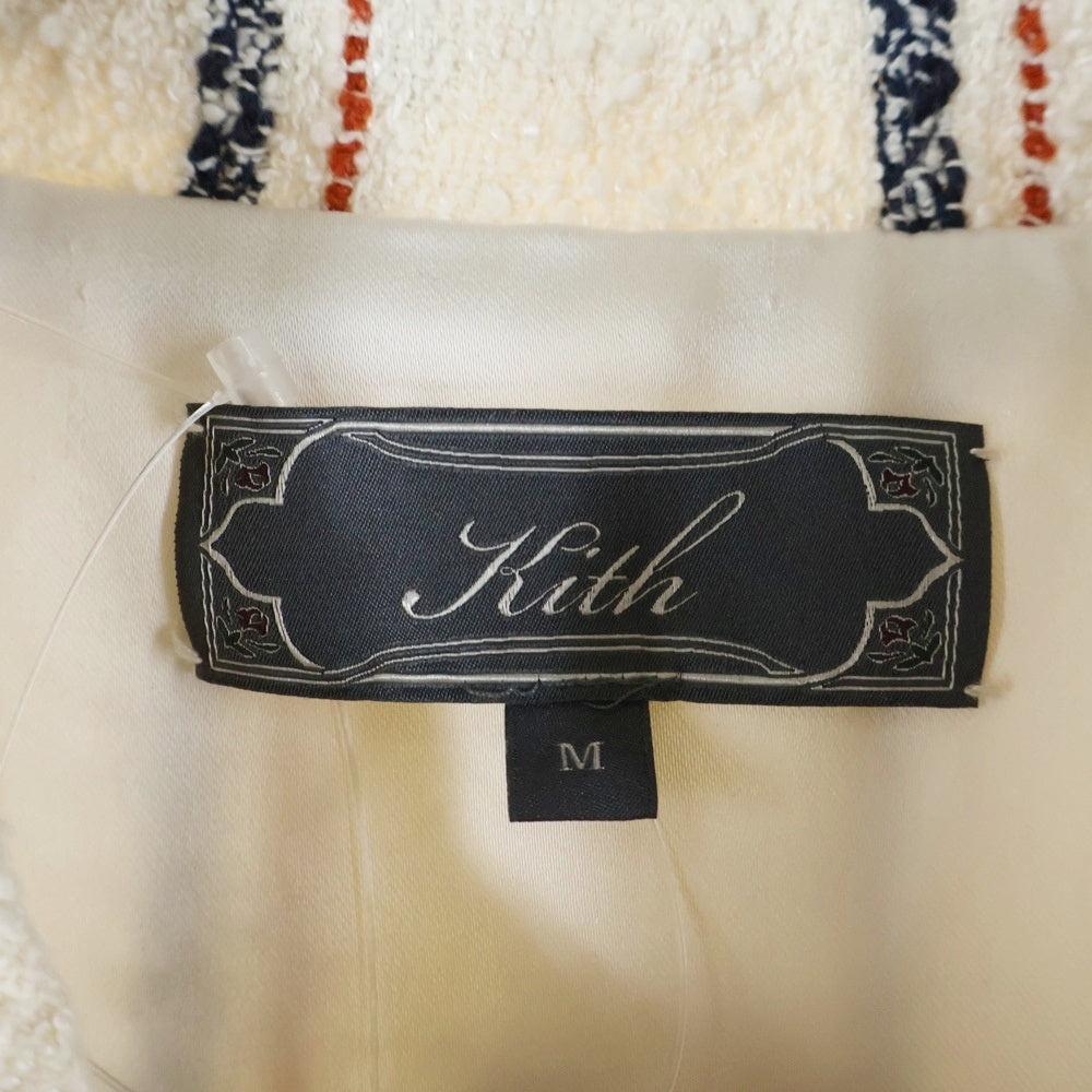 KITH(キス) ロアンヌブークレ パイル地 オーバーサイズ長袖シャツ アイボリー