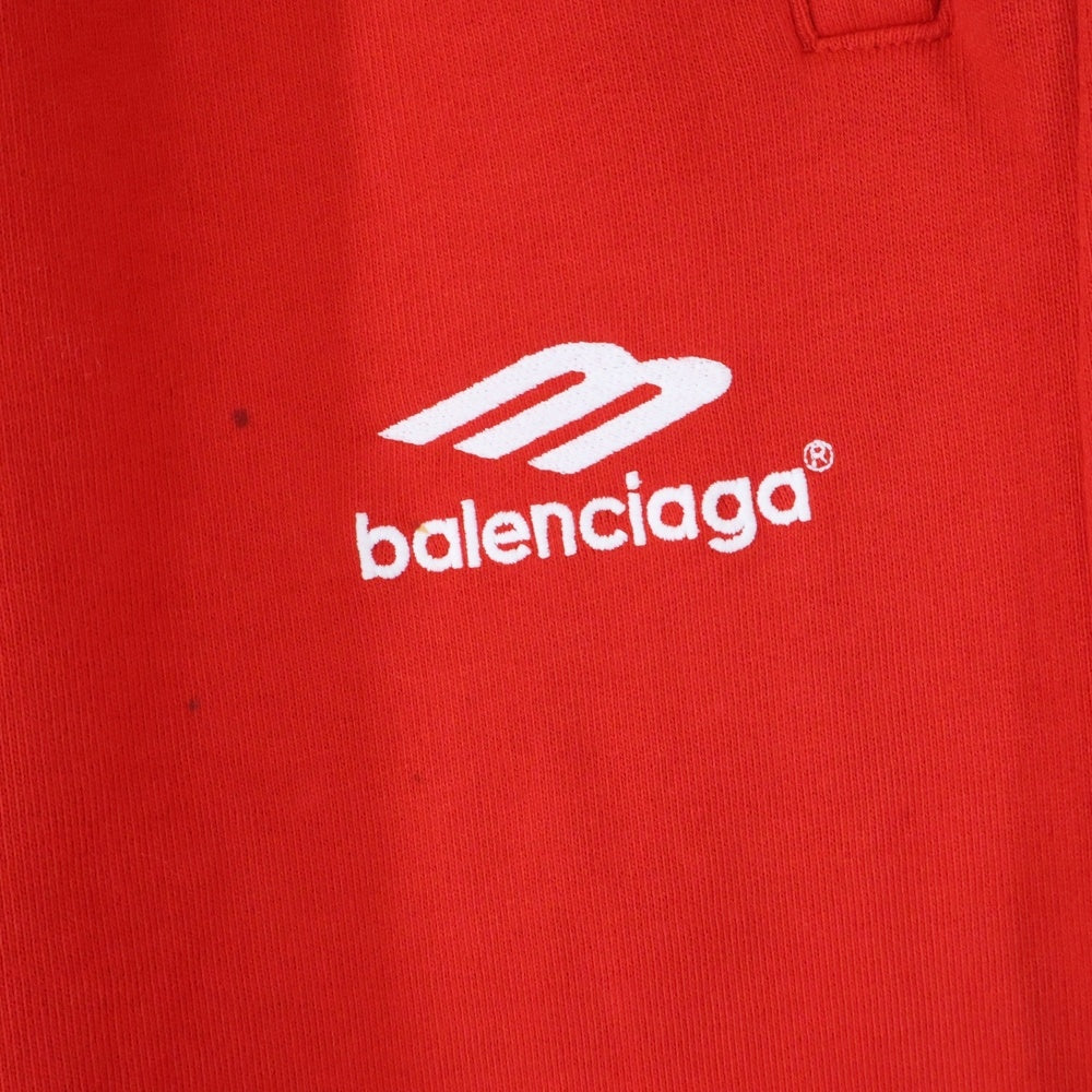 BALENCIAGA(バレンシアガ) 24SS SOCCER BUGGY SWEAT PANT ロゴ刺繍 サッカーバギー スウェットロングパンツ レッド777708 TPVW3