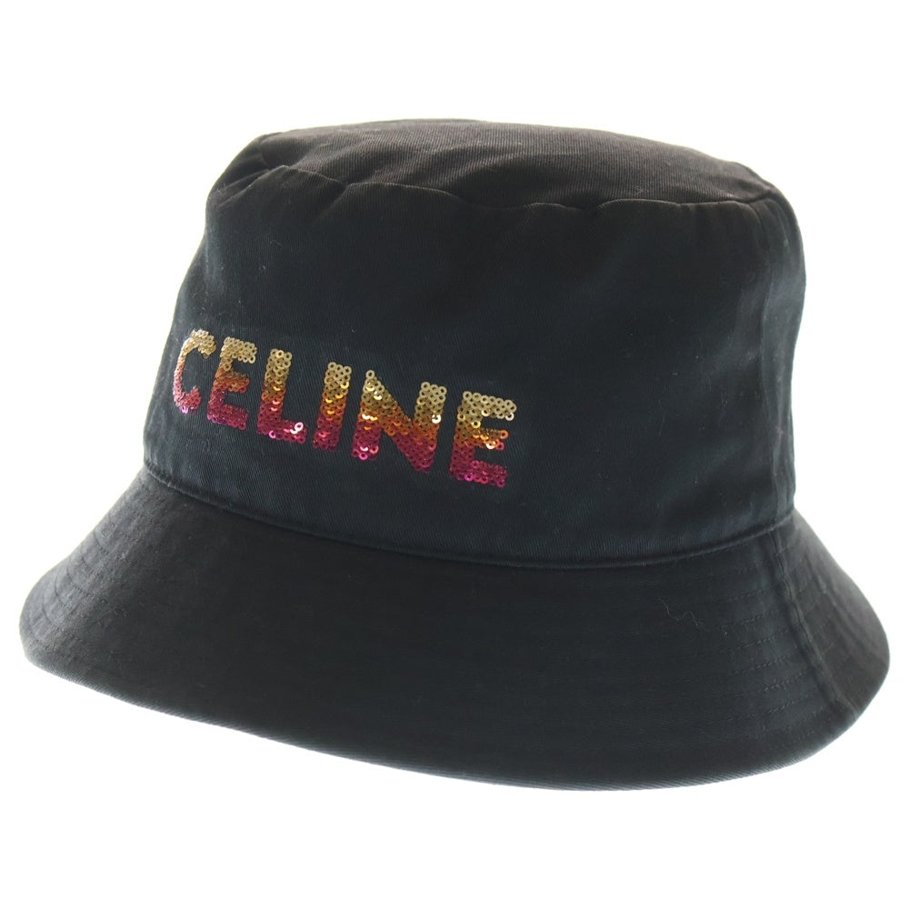 正規品　セリーヌ　ロゴ　エンブロイダリー バケットハット CELINE(セリーヌ) Bucket Hat スパンコール装飾 ロゴエンブロイダリー