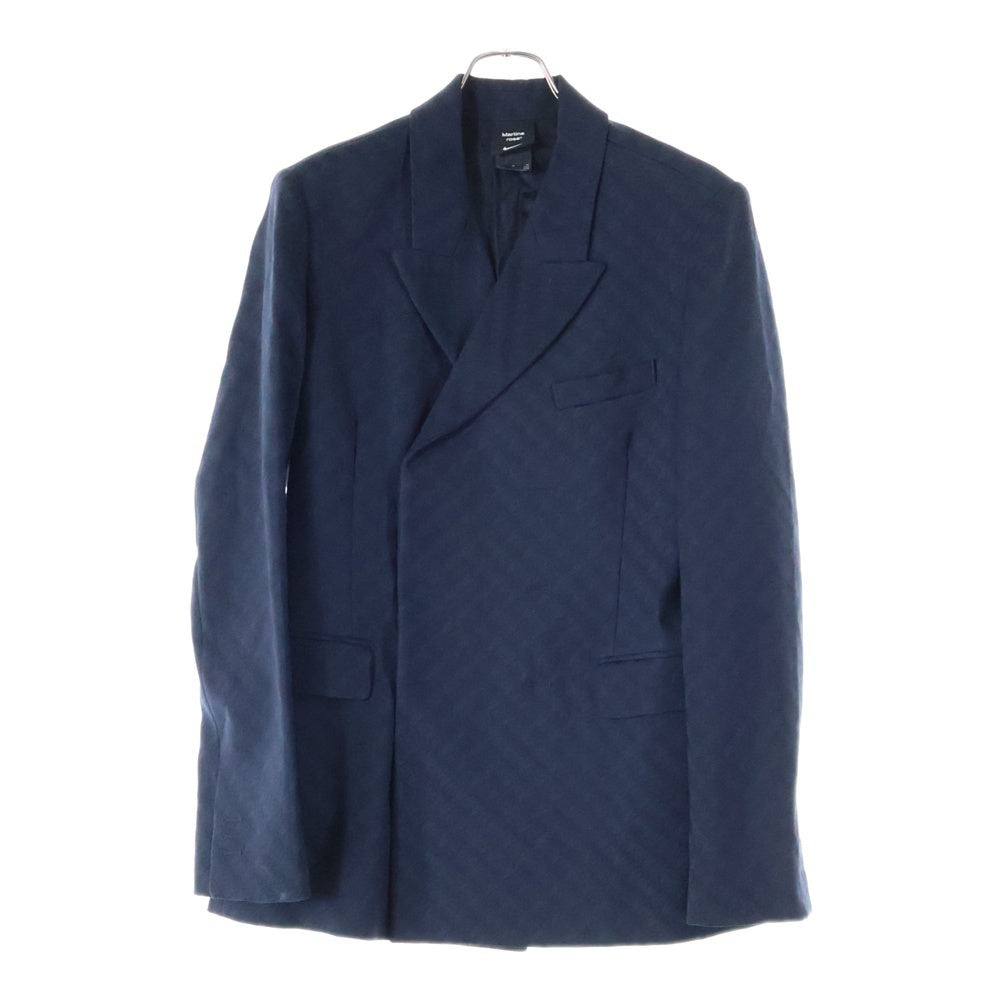 MARTINE ROSE(マーティンローズ) ×NIKE MII JACKET 千鳥柄 ロゴ刺繍 ダブルテーラードジャケット ネイビー DV0845-426