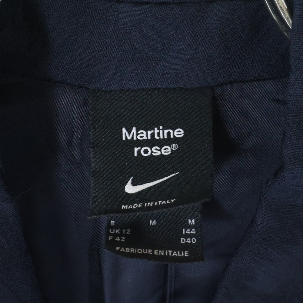 MARTINE ROSE(マーティンローズ) ×NIKE MII JACKET 千鳥柄 ロゴ刺繍 ダブルテーラードジャケット ネイビー DV0845-426