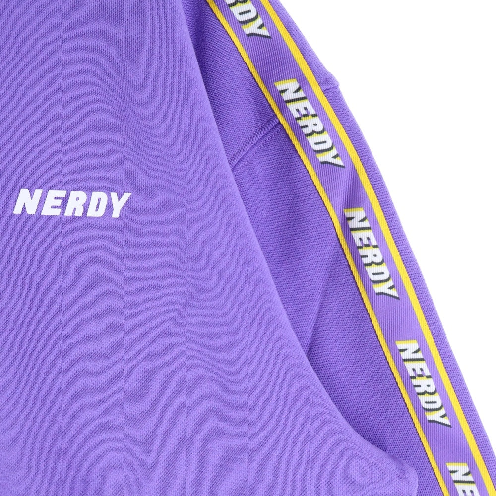 NO BRAND(ノーブランド) NERDY(ノルディ) RGB Logo Tape Sweatshirt クルーネックスウェットトレーナー パープル