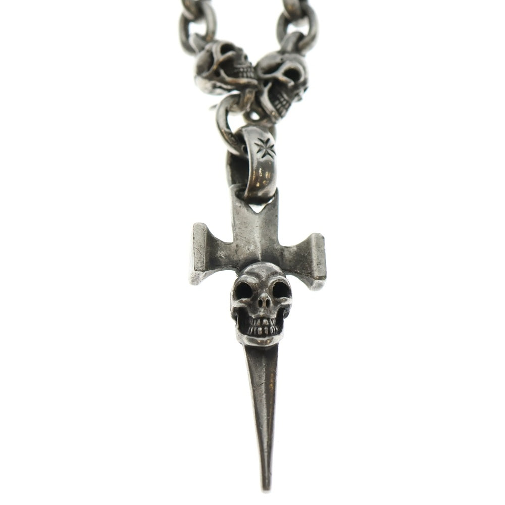 Gaboratory/Gabor(ガボラトリー/ガボール) Half Single Skull Dagger Square & H.W.O With Quarter Skull & Small Ovel Links Necklace ハーフシングルスカル ダガースクエア スカルリンク ネックレス