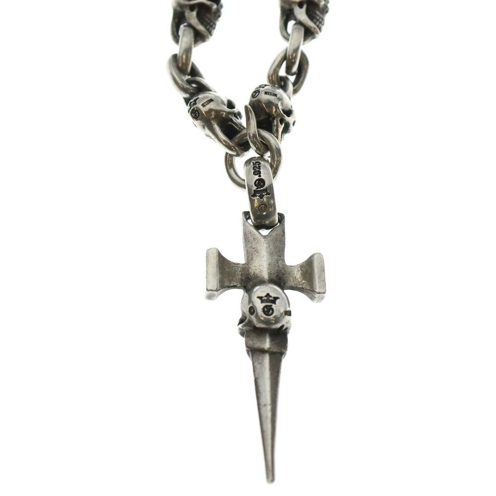 Gaboratory/Gabor(ガボラトリー/ガボール) Half Single Skull Dagger Square & H.W.O With Quarter Skull & Small Ovel Links Necklace ハーフシングルスカル ダガースクエア スカルリンク ネックレス