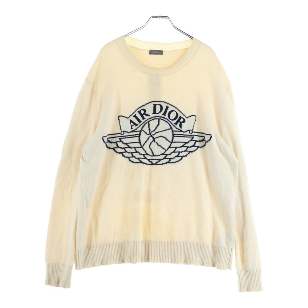 DIOR(ディオール) 20SS ×JORDAN BRAND Air Dior Wings Sweater Navy エアディオール ウィングス カシミヤ混 ニットセーター ベージュ 033M605AT142