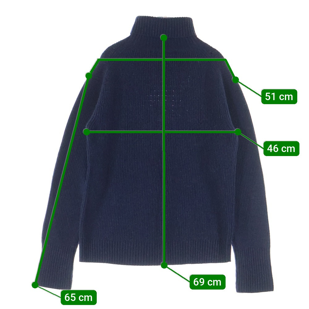 PHIGVEL(フィグベル) MIL TURTLE NECK KNIT ウールタートルネックニットセーター ネイビー PMAC-KN04
