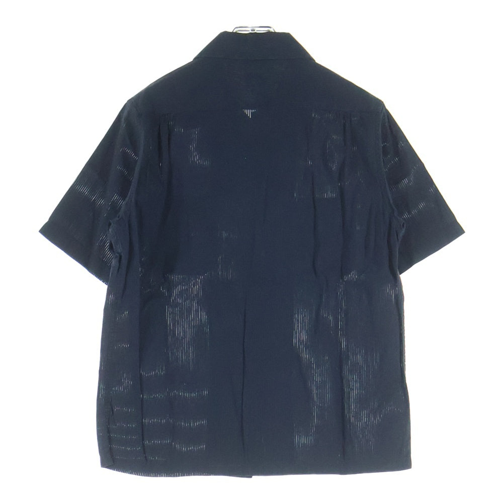 AT LAST & CO(アットラスト) WORK SHIRT ストライプ半袖ワークシャツ ネイビー