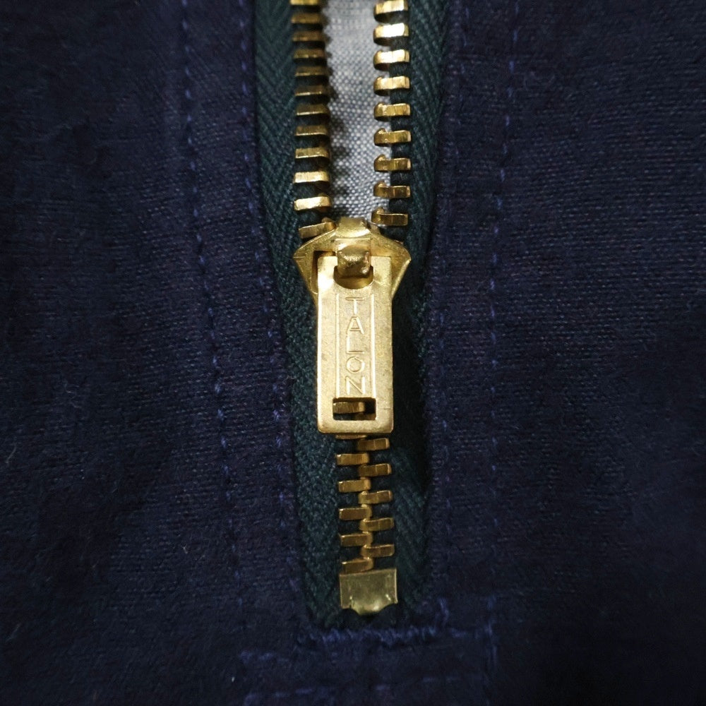 AT LAST & CO(アットラスト) HALF ZIP SHIRT シャモア ハーフジップ長袖シャツ ネイビー